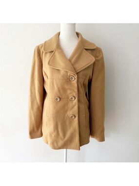 Gap Women Y2K Wool Pea Coat Medium Classic Fisherman Coastal Preppy Minimalist